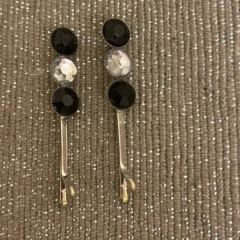 Black and Silver Hair Pins